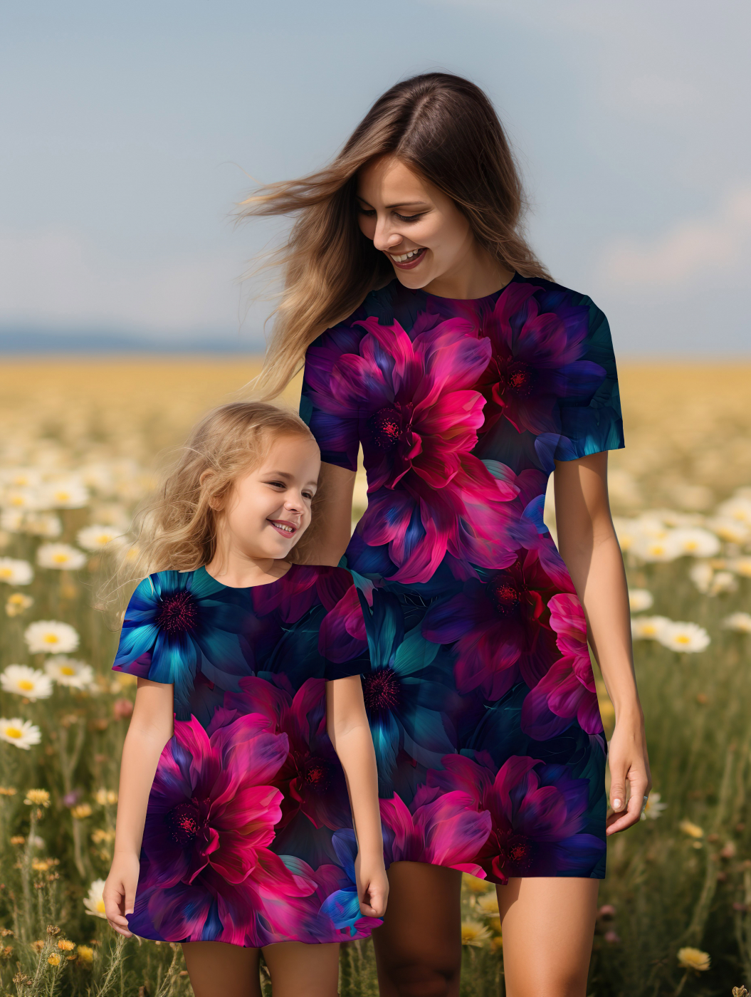 Bio Viskosejersey mit Überbreite (Stoffbreite ca. 170 cm):  Amidst Flowers - von Graustufen-Stoffe